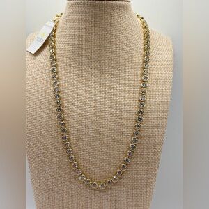 NWT Kendra Scott Tennis Necklace Elegant Gold Necklace with Sparkling Accents